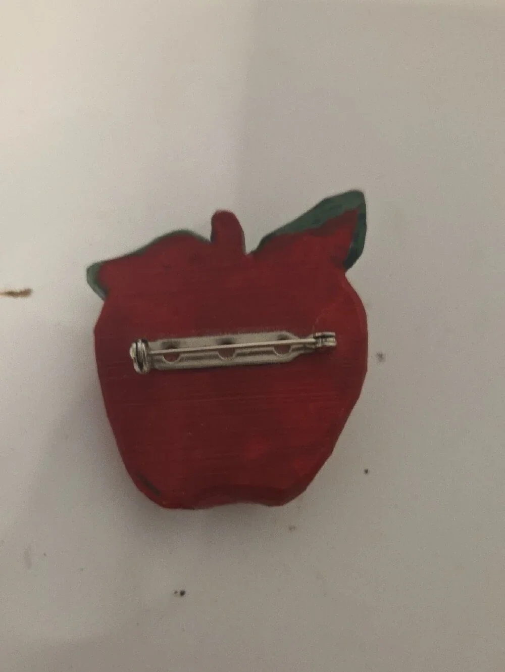 Hand-Painted Apple Decorative Pin Brooch - Red & Green
